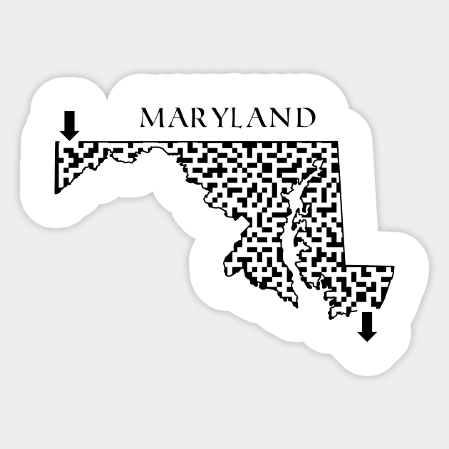 Maryland State Outline Maze & Labyrinth Sticker by gorff